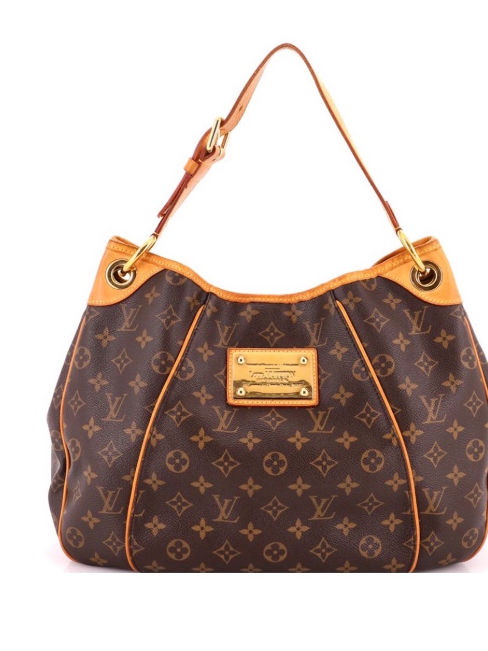 Louis Vuitton Monogram Hobo Shoulder Bag in Brown & Tan Leather Trim